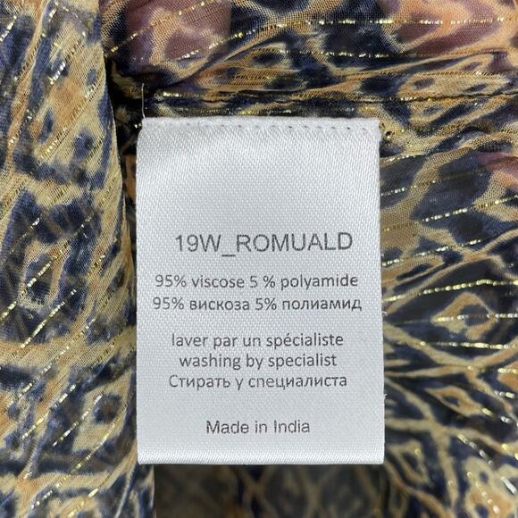 Mes Demoiselles Semi-Sheer Long Sleeve Loose Fit Button Down Shirt Size 38(6) - Picture 6 of 8